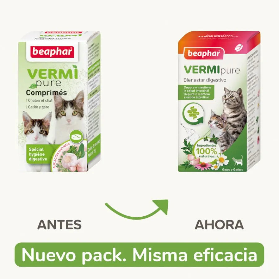 Beaphar VERMIpure Repelente Interno Natural en comprimidos para gatos y gatitos Outlet