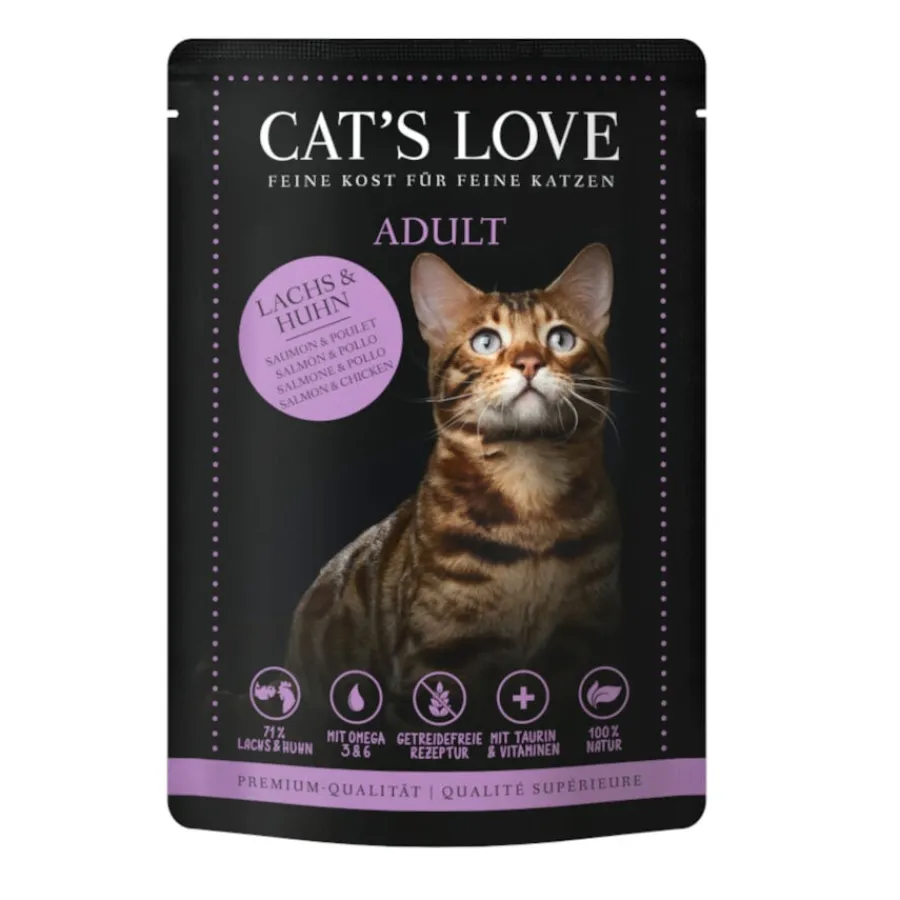 Cat's Love Adult Salmón y Pollo en Gelatina sobre para gatos Best