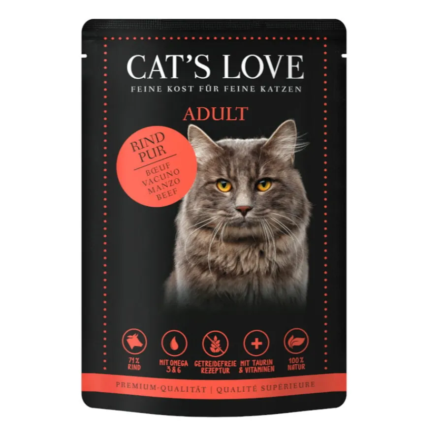Cat's Love Adult Vacuno en Gelatina sobre para gatos Online
