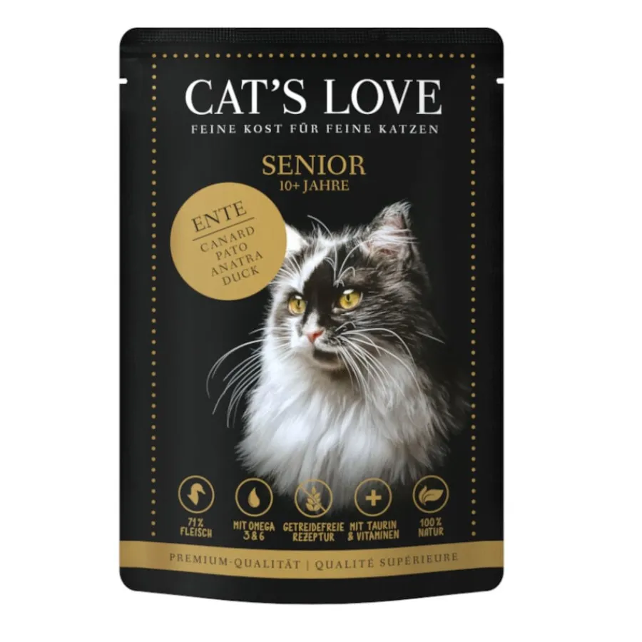 Cat's Love Senior Pato en Gelatina sobre para gatos Outlet