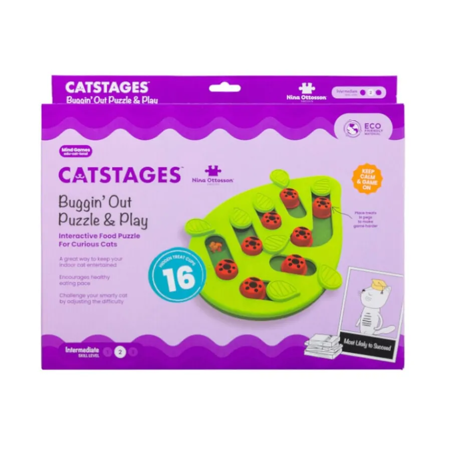 Catstages Nina Ottosson Puzzle & Play Buggin’ Out Juguete de Inteligencia para gatos Discount