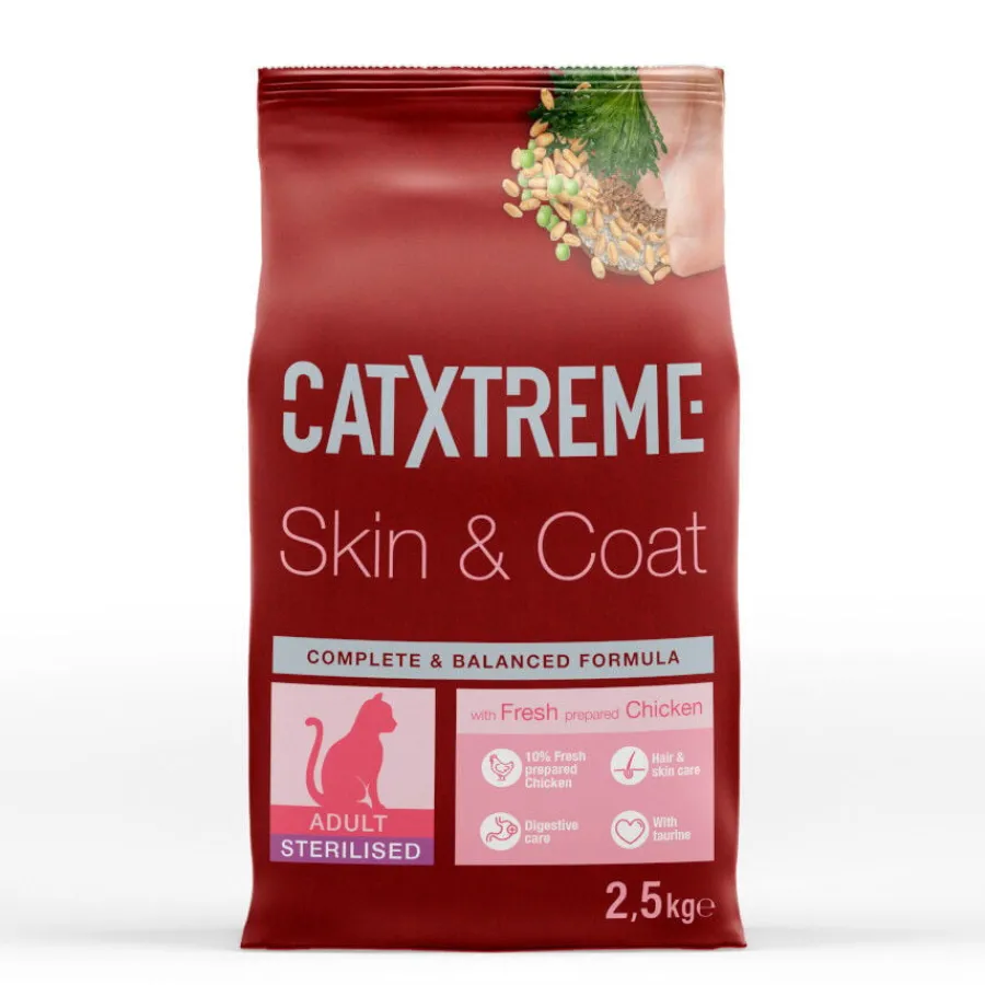 Catxtreme Adult Skin & Coat Sterilised Pollo pienso para gatos Discount