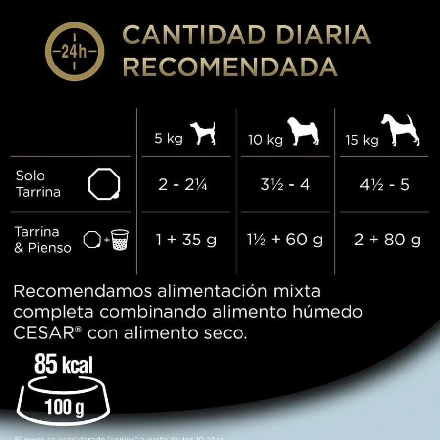Cesar Carnes Mixtas Tarrina en Gelatina para Perros Senior - Multipack Discount