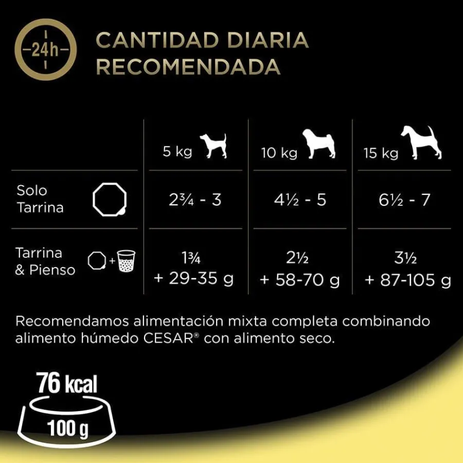 Cesar Recetas de la huerta Tarrina en Paté y Gelatina para Perros Hot
