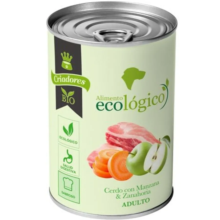 Criadores Adulto Ecológico Cerdo y Manzana lata para perros Discount