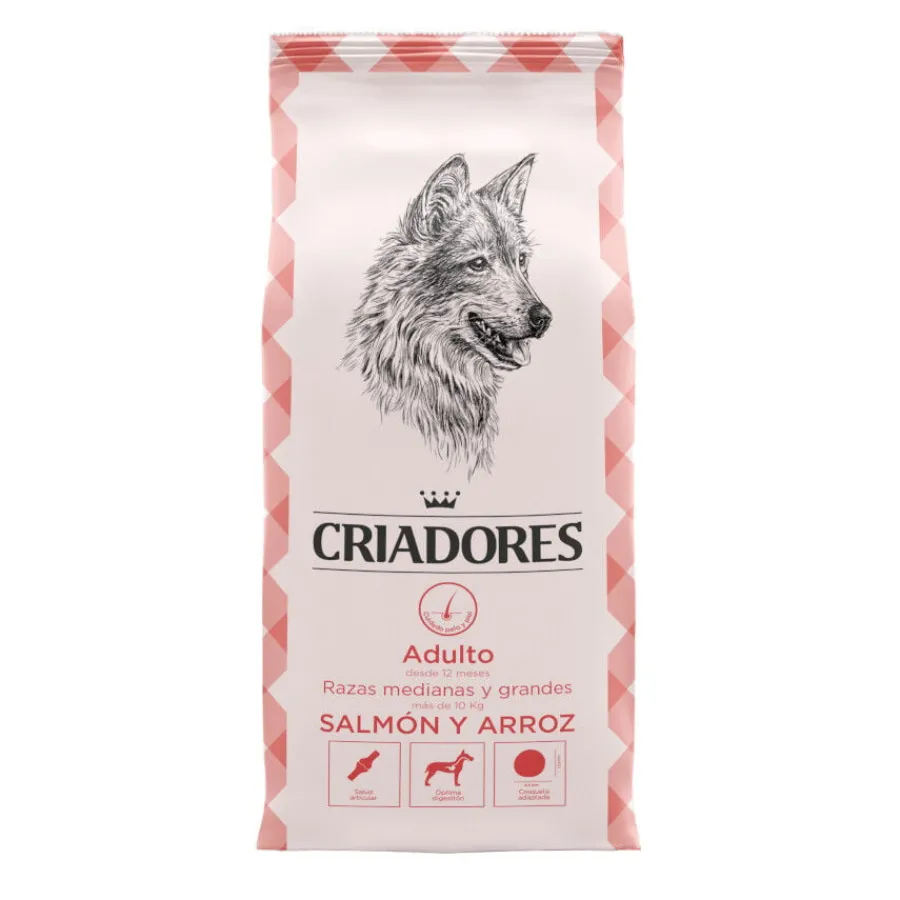 Criadores Adulto Salmón y Arroz pienso para perros de razas medianas y grandes Discount
