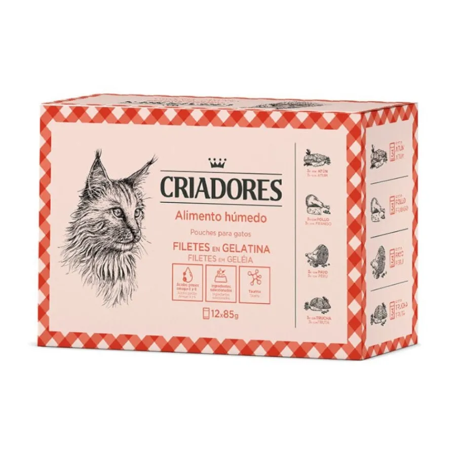 Criadores Carne y Pescado en Gelatina sobre para gatos Hot
