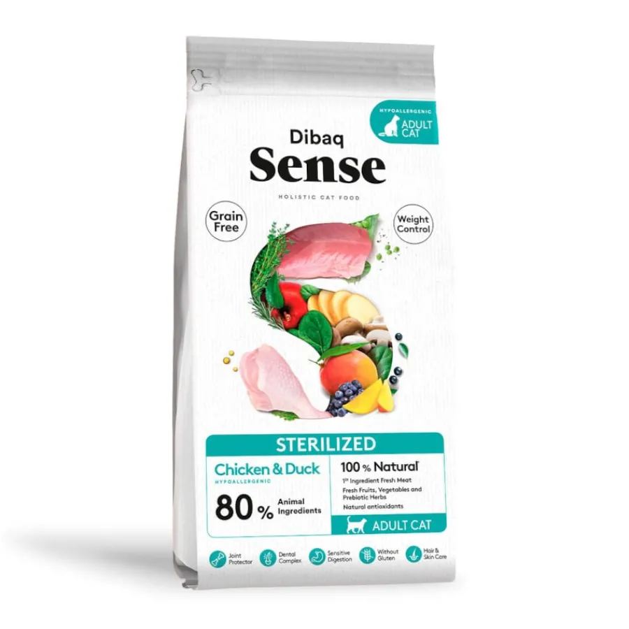 Dibaq Sense Sterilized Grain Free Adult Pollo y Pato pienso para gatos New
