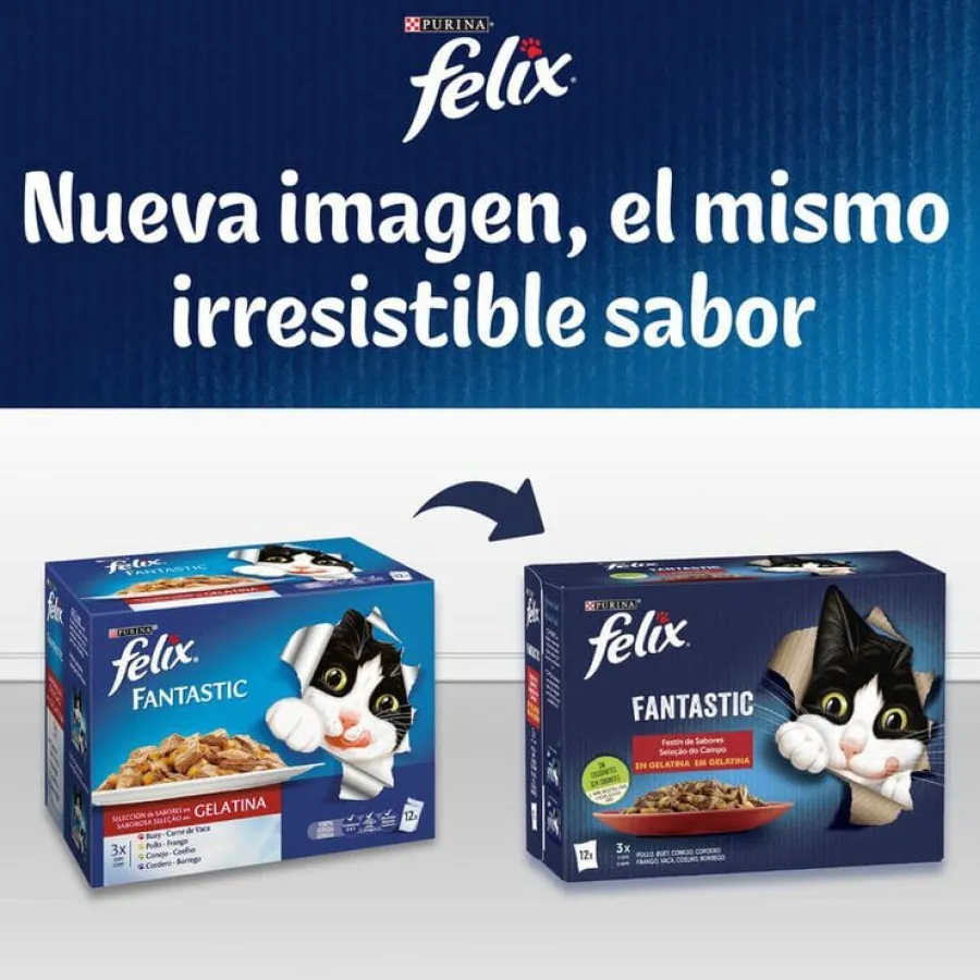 Felix Fantastic Duo Pescado en Gelatina sobre para gatos Discount