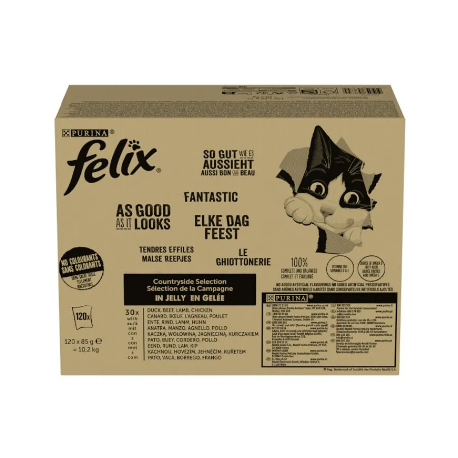 Felix Fantastic Selecciones Favoritas de Carnes en Gelatina sobre para gatos – Multipack Sale