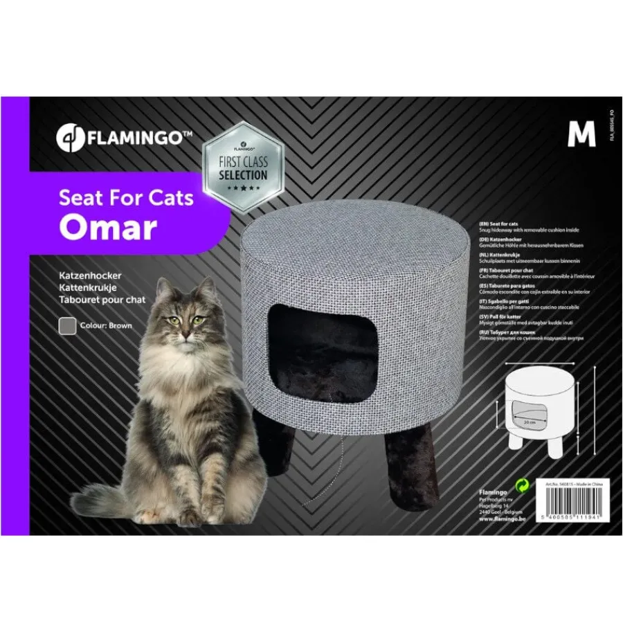 Flamingo Omar Cueva Taburete Marrón para gatos New