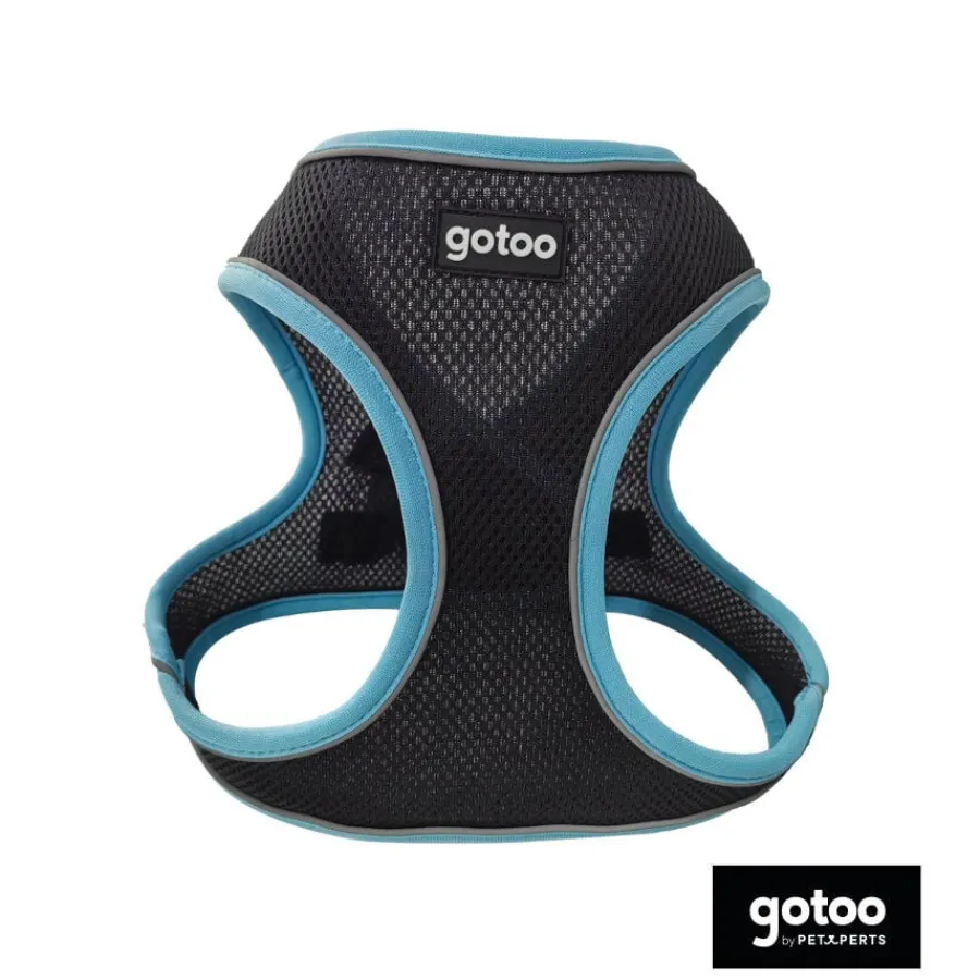 Gotoo Arnés ajustable de malla turquesa/negro para perros Clearance