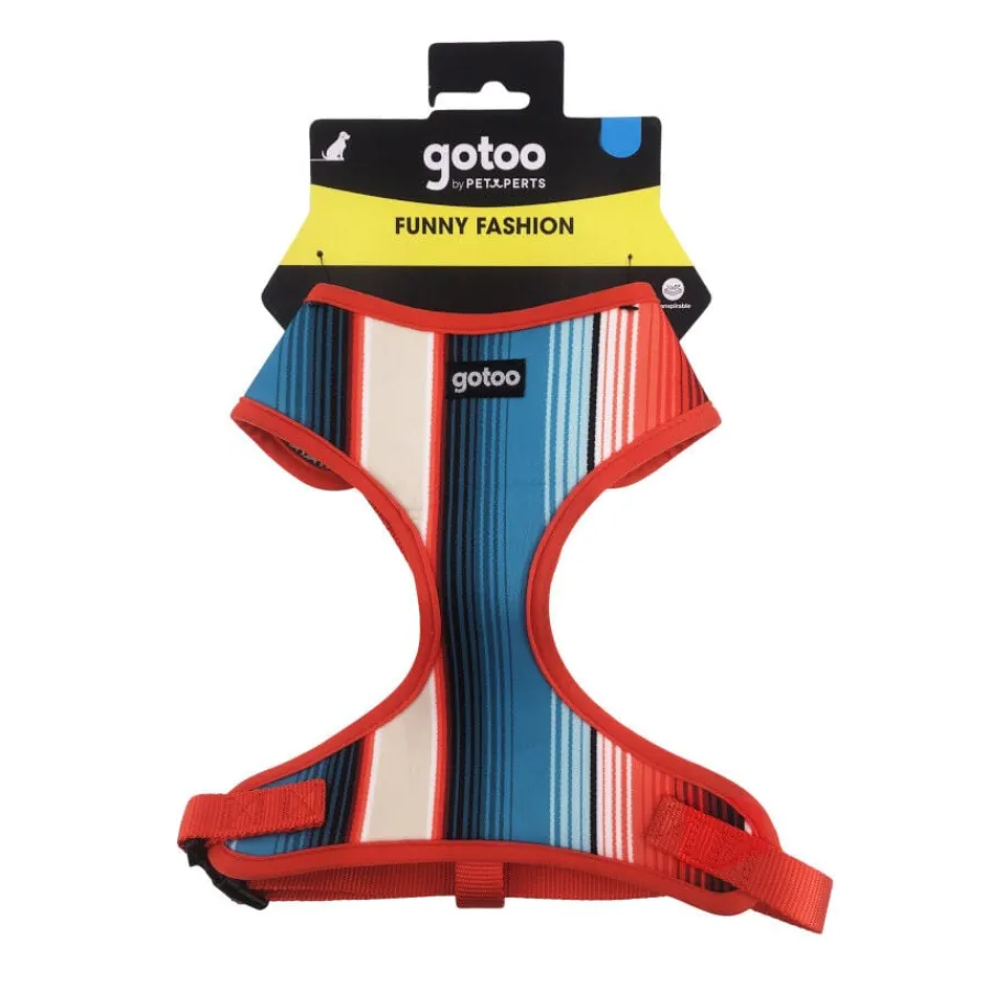 Gotoo Arnés ajustable estampado de rayas multicolor para perros New