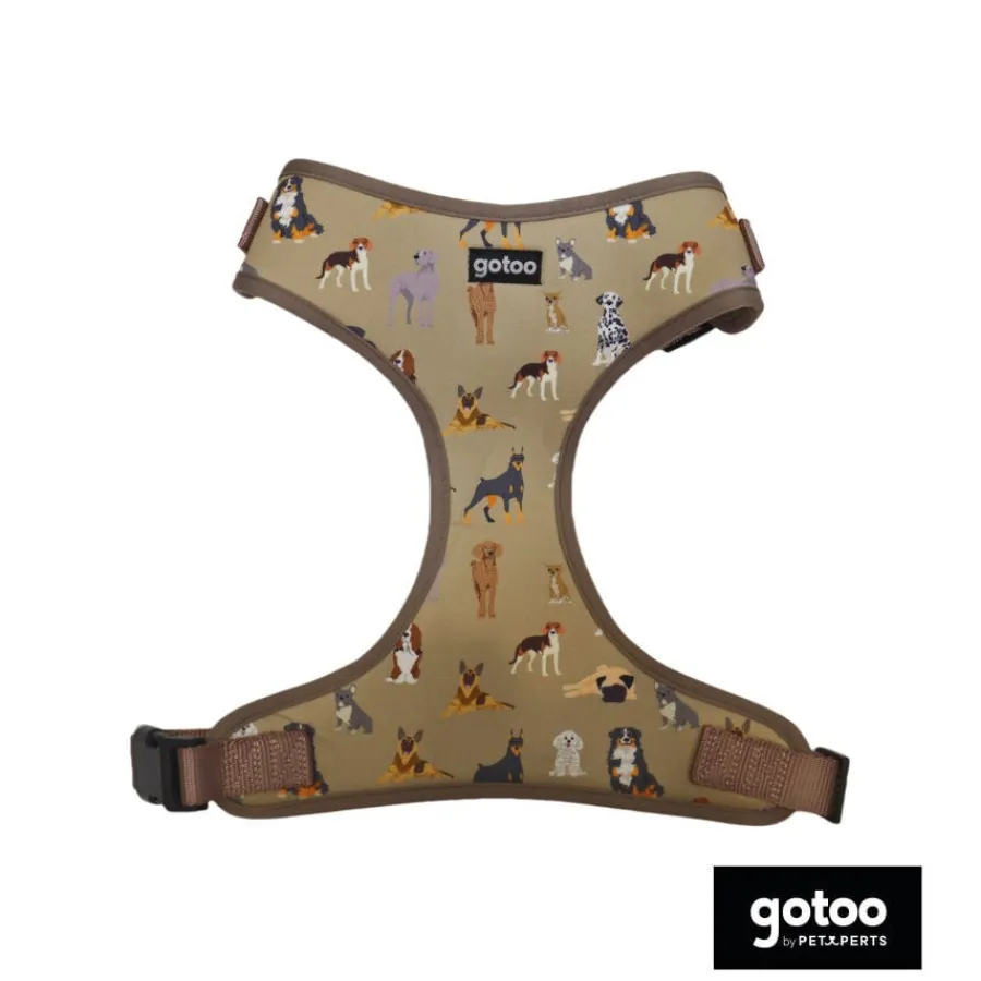 Gotoo Arnés ajustable estampado marrón para perros Hot