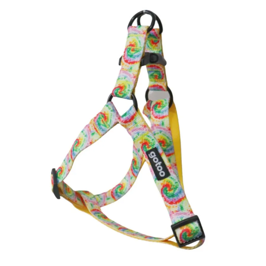 Gotoo Arnés estampado tie die amarillo para perro Hot