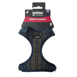 Gotoo Arnés tipo camiseta Tweed azul para perros Best