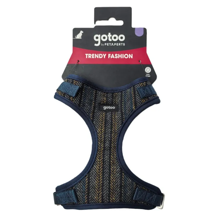 Gotoo Arnés tipo camiseta Tweed azul para perros Best