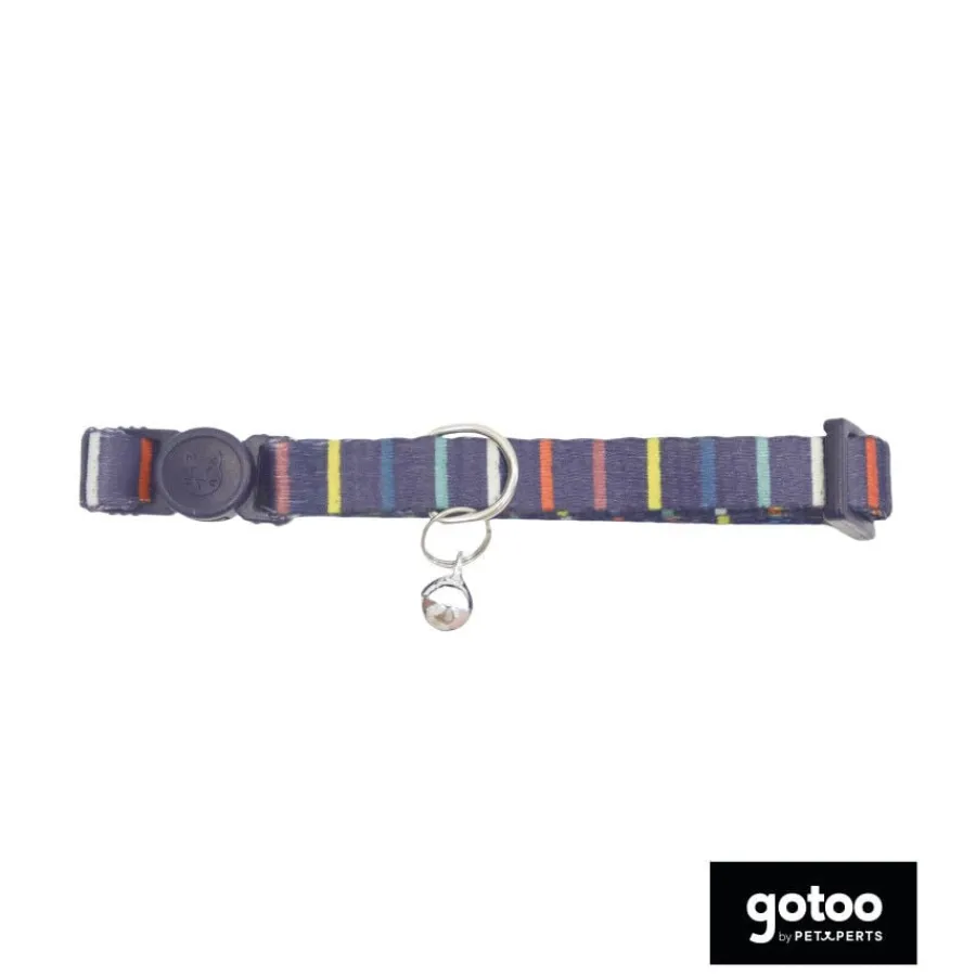 Gotoo Collar estampado rayas multicolor para gatos New