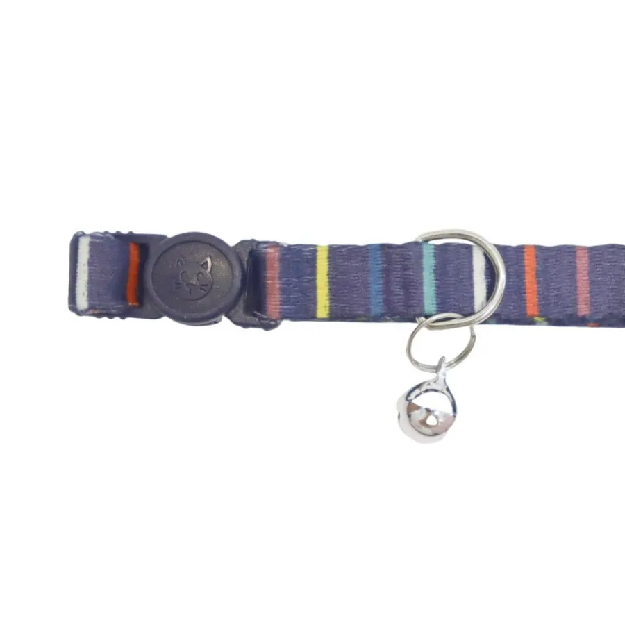 Gotoo Collar estampado rayas multicolor para gatos New
