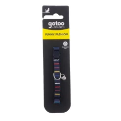 Gotoo Collar estampado rayas multicolor para gatos New
