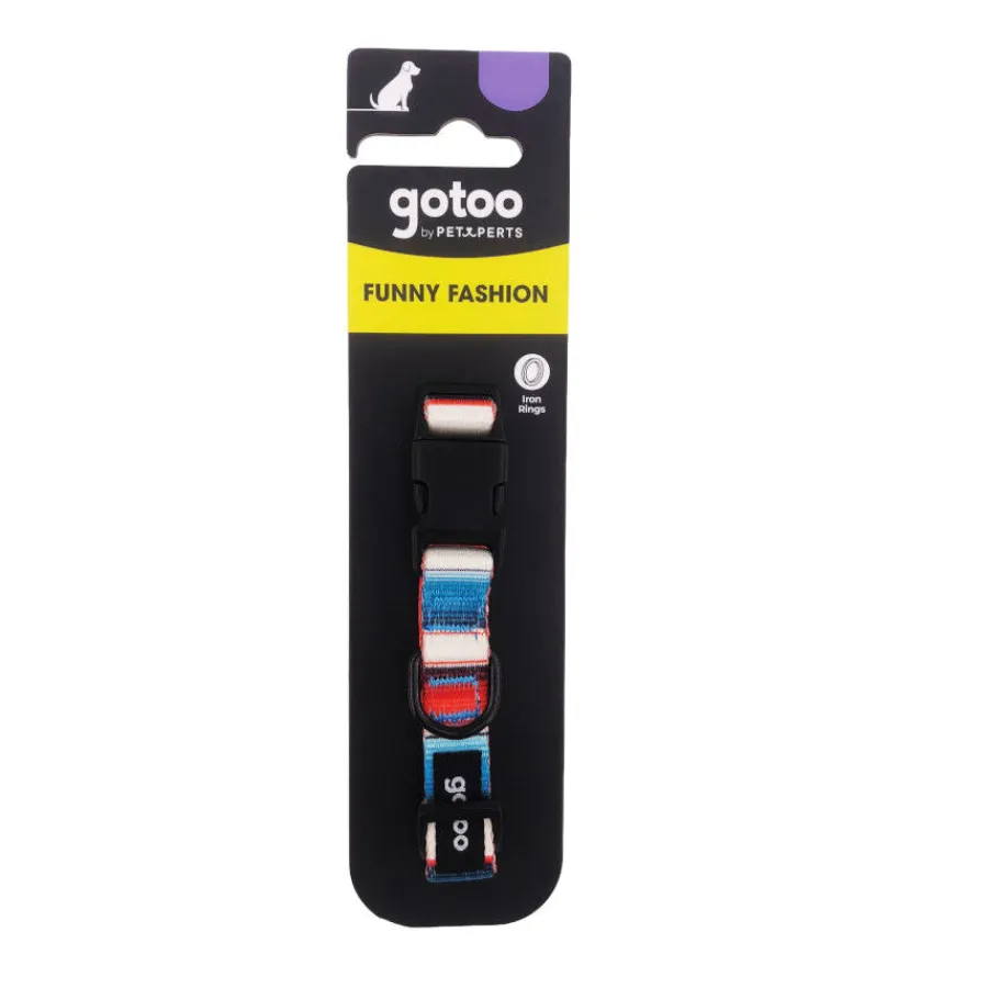 Gotoo Collar estampado rayas multicolor para perros Hot