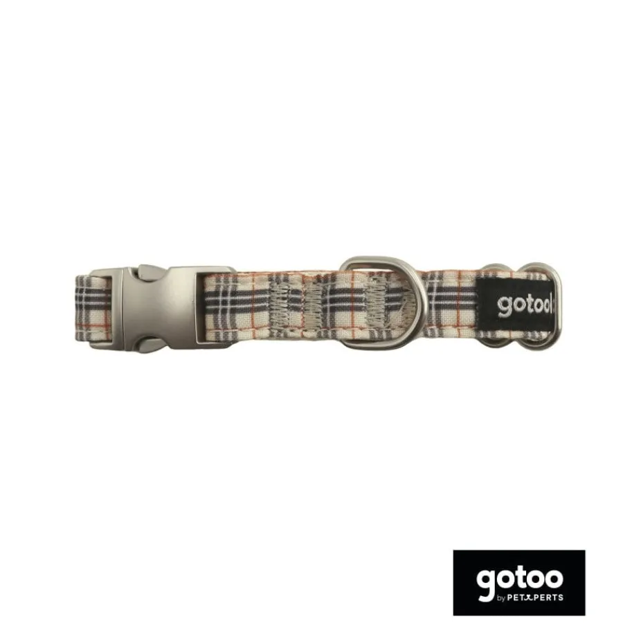 Gotoo Collar estampado tartán marrón para perros Discount