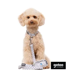 Gotoo Correa estampada cuadro vichy gris para perros Online