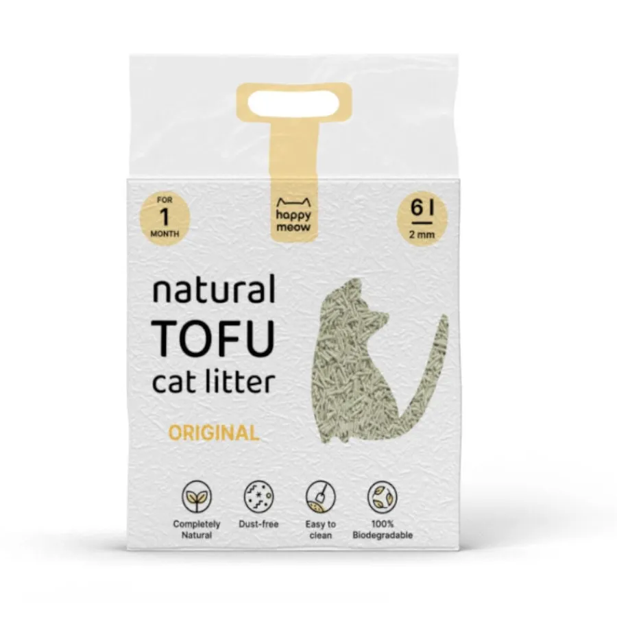 Happy Meow Natural Tofu Aglomerantre Original para gatos New