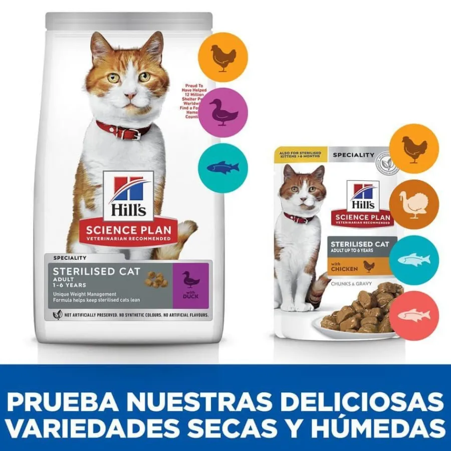 Hill's Science Plan Sterilised Young Adult Pato pienso para gatos New