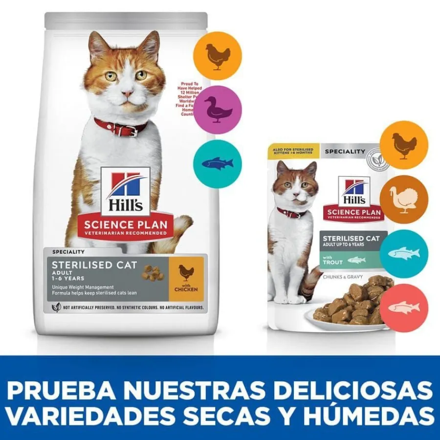 Hill's Science Plan Sterilised Young Adult Trucha Sobre en Salsa para gatos