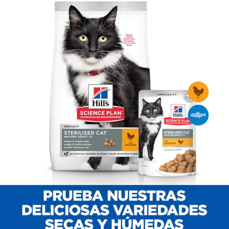 Hill's Science Plan Sterilised Mature Pollo en Salsa sobre para gatos Clearance