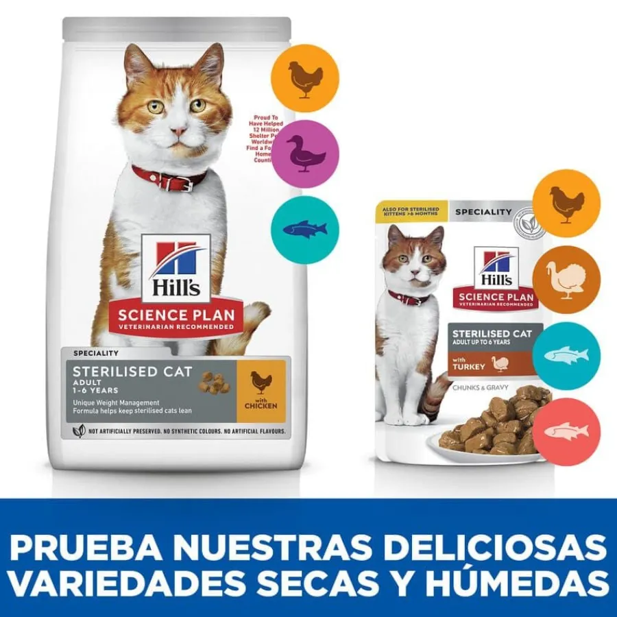 Hill's Science Plan Sterilised Young Adult Pavo Sobre en Salsa para gatos Online
