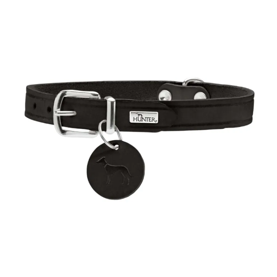 Hunter Aalborg Collar de Cuero negro para perros Clearance