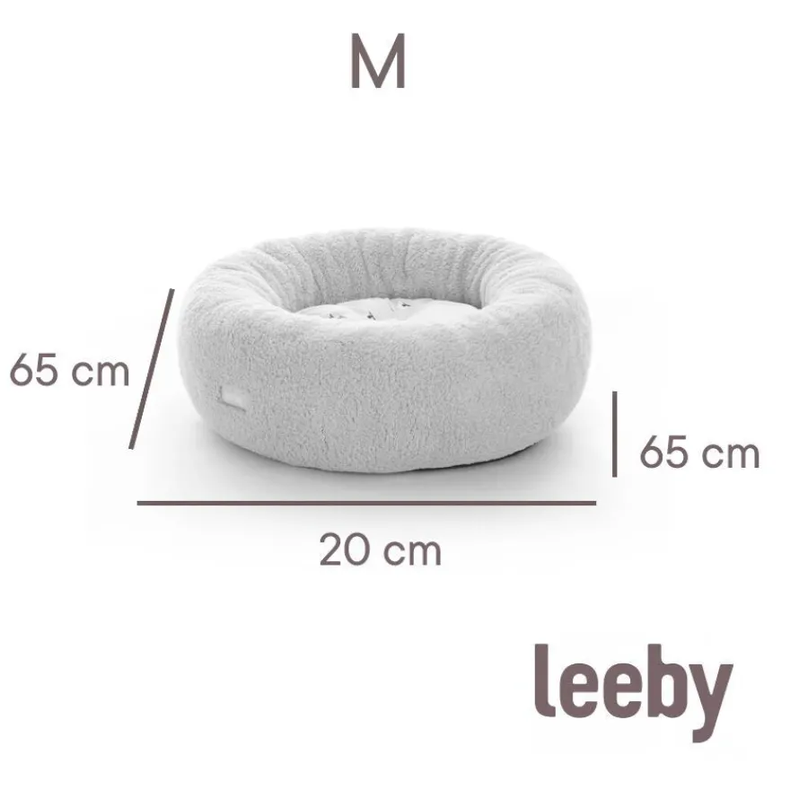 Leeby cama de pelo gris con ovejitas desenfundable para cachorros Best