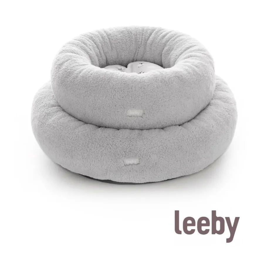 Leeby cama de pelo gris con ovejitas desenfundable para cachorros Best