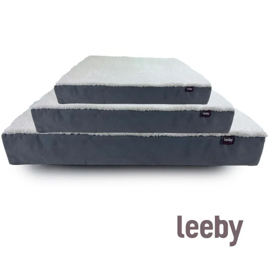 Leeby Colchón Ortopédico Viscoelástico Gris para perros Best
