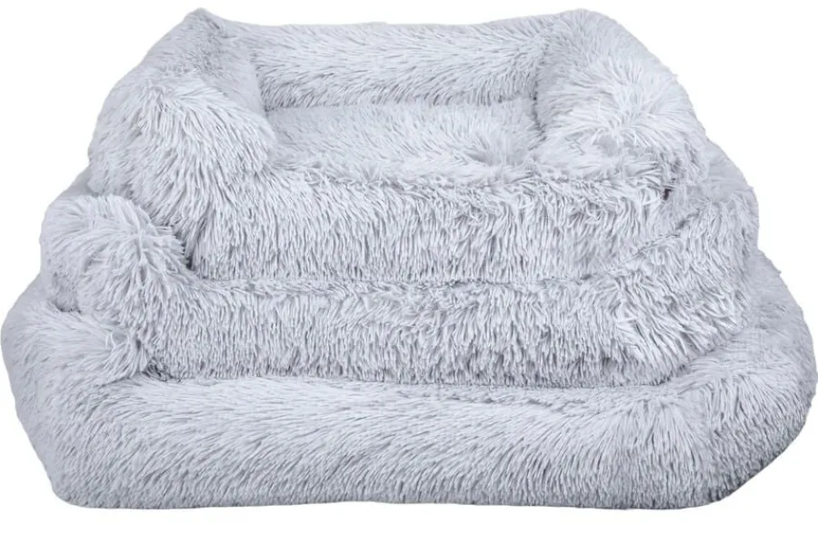 Leeby Cuna Antiestrés Desenfundable Gris para perros New