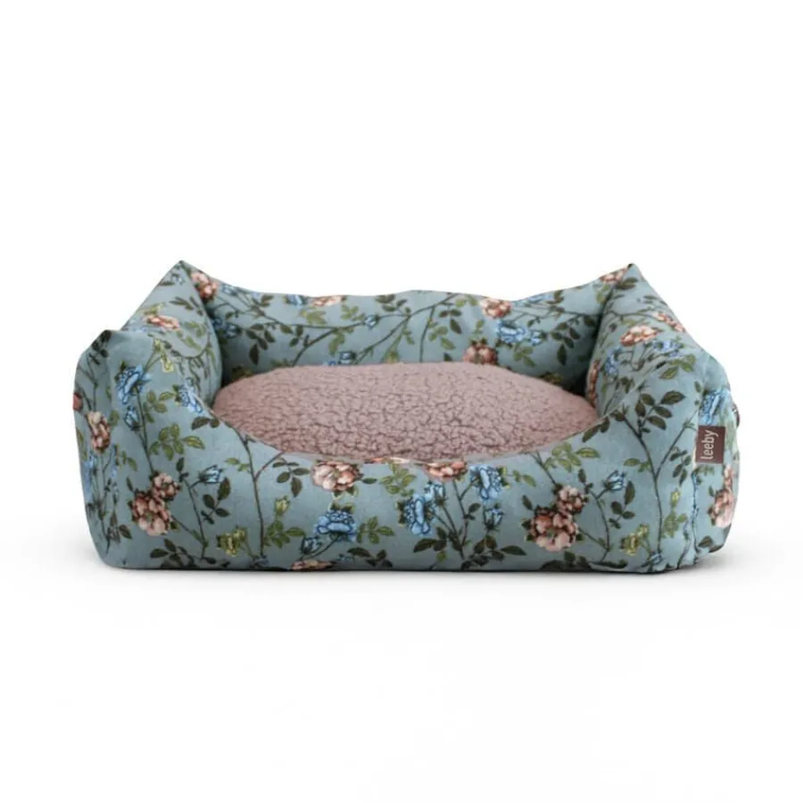 Leeby Cuna Desenfundable Turquesa de Flores para perros Online