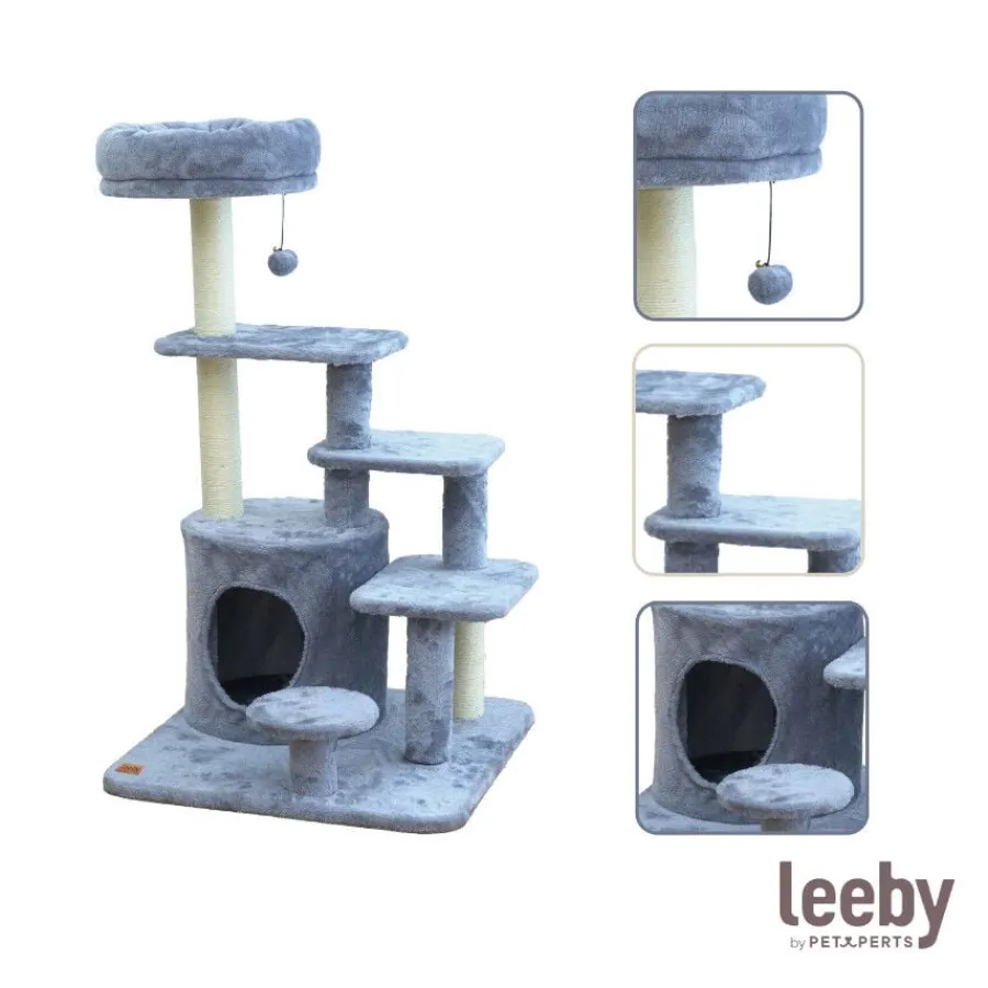 Leeby Eduardo torre rascador multiplataforma con cama nido y juguete para gatos Outlet
