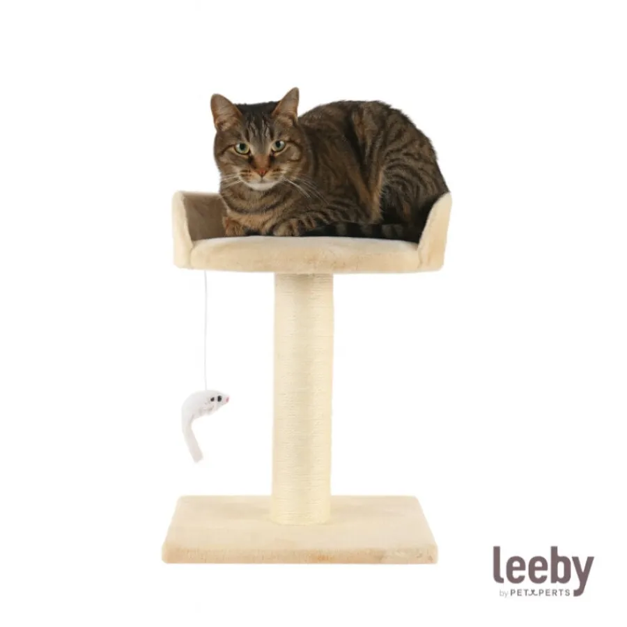 Leeby Tigrou rascador con cama y juguete beige para gatos Outlet