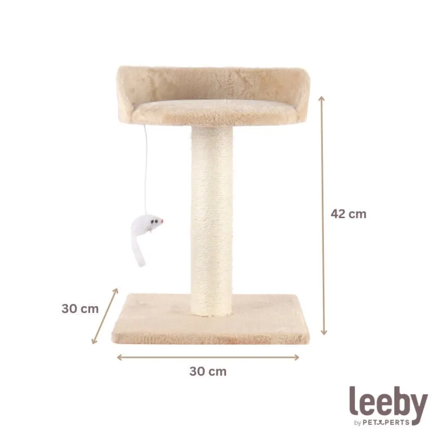 Leeby Tigrou rascador con cama y juguete beige para gatos Outlet