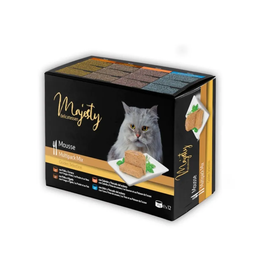Majesty Adult Mousse Mix lata para gatos - Pack Online