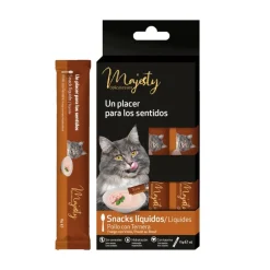 Majesty Pollo con Ternera snack líquido para gatos Online