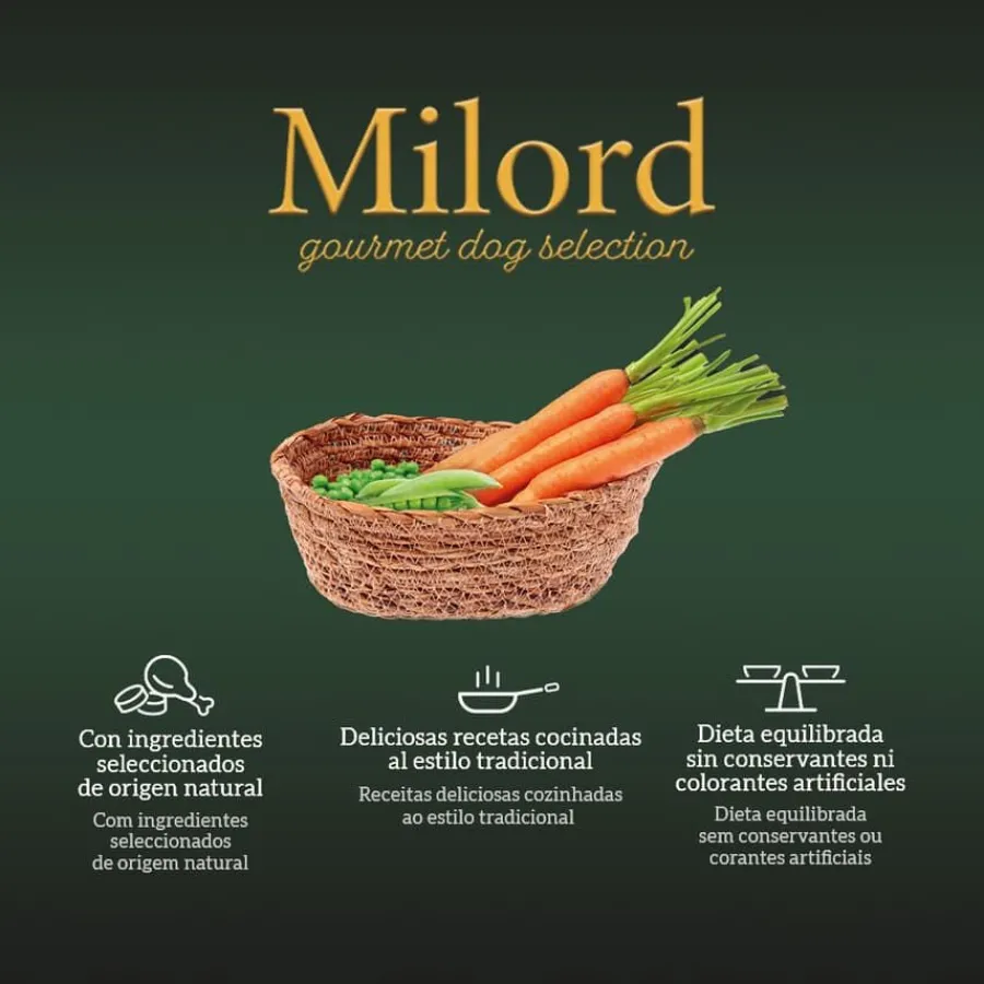 Milord Puppy Buey y Zanahorias con Arroz en paté tarrina Sale