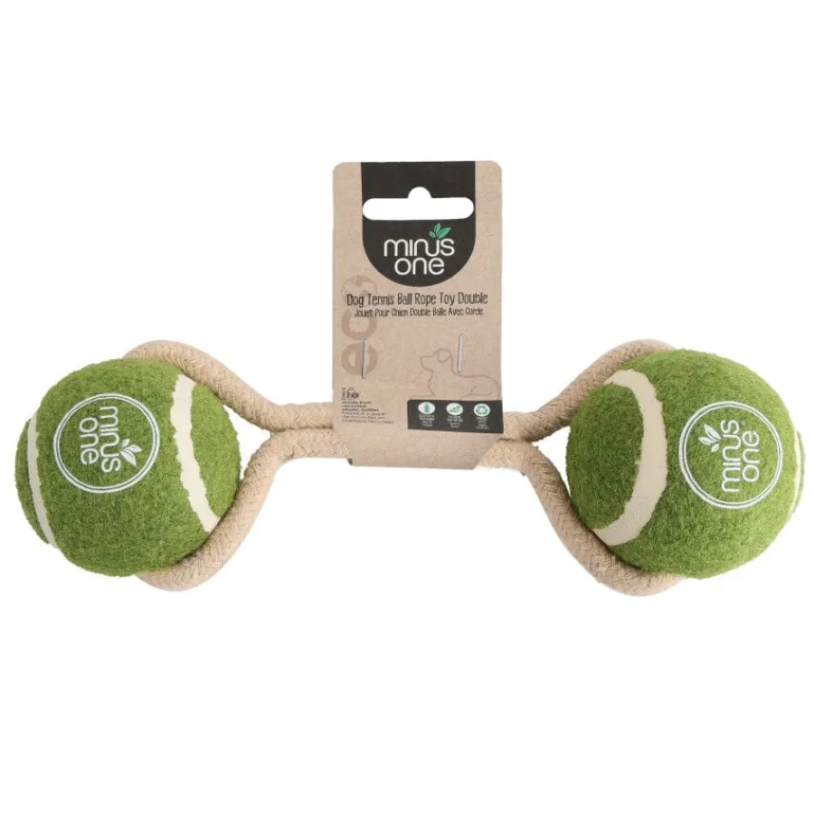 Minus One Tennis Ball Rope Double Meadow pelota para perros