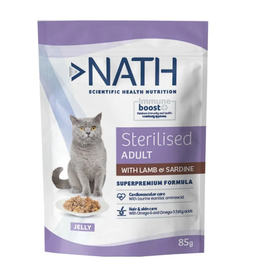 Nath Sterilised Adult Cordero y Sardina en Gelatina sobre para gatos Best