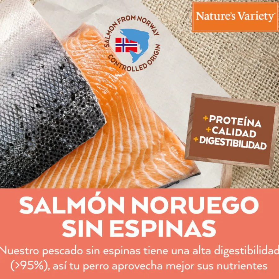 Nature's Variety No Grain Puppy Medium Maxi Salmón pienso para perros Discount