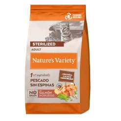 Nature's Variety No Grain Adult Sterilised Salmón Noruego pienso para gatos Hot