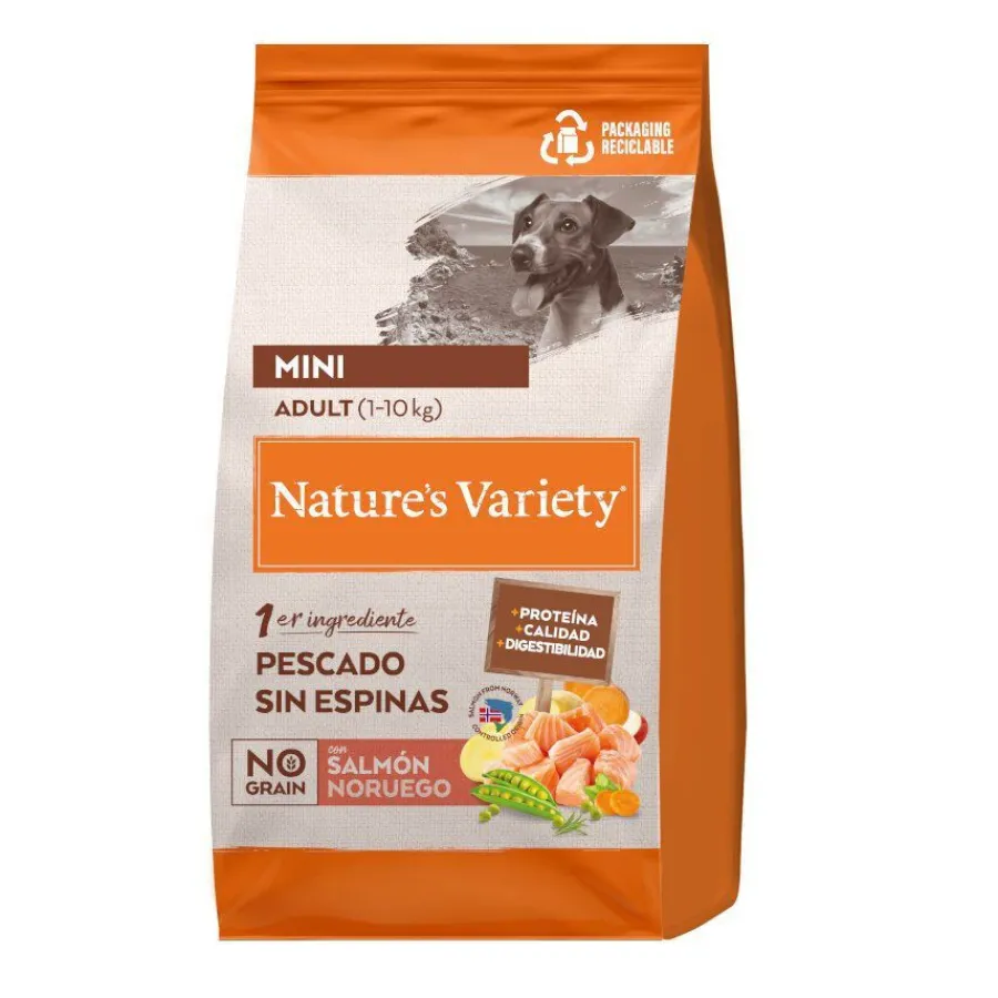 Nature's Variety No Grain Adult Mini Salmón pienso para perros Outlet