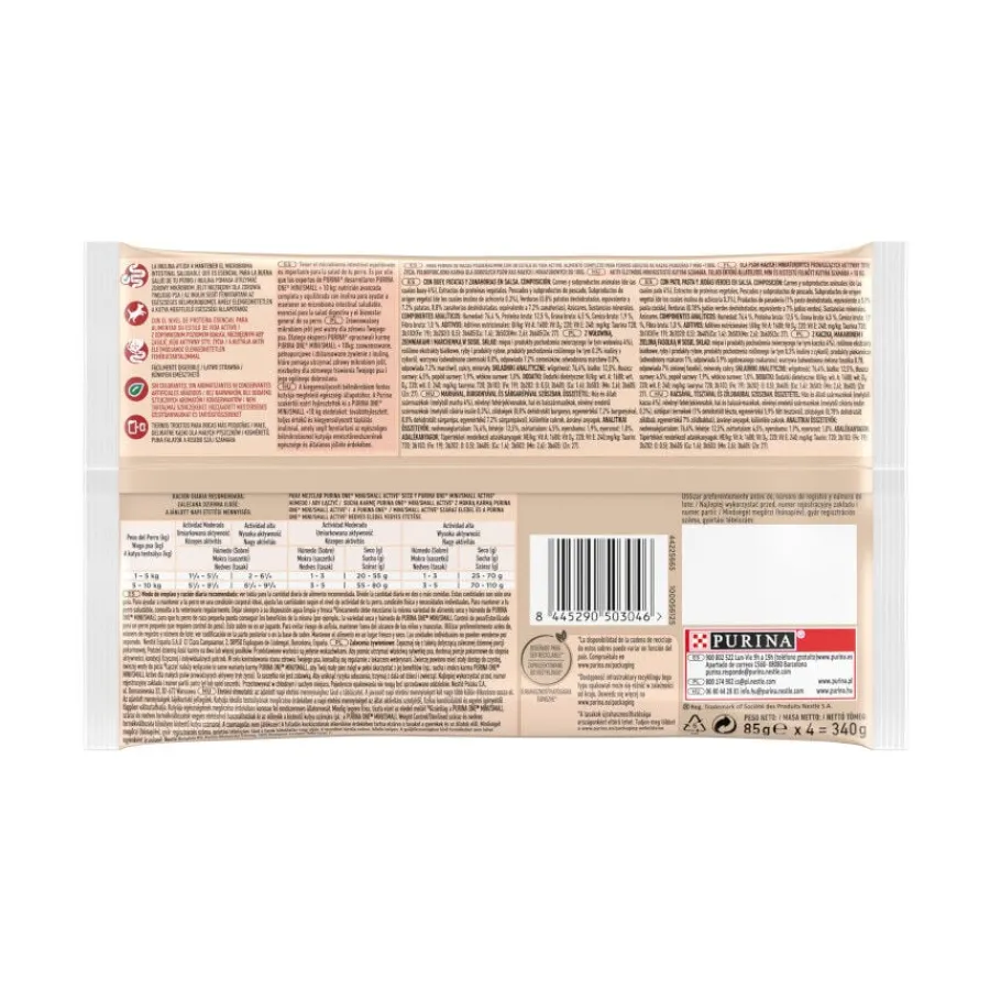 Purina One One Adult Mini Small Active Buey y Pato en Salsa sobre para perros Best